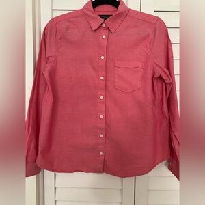 Banana Republic Quinn Boy Fit Button Up Shirt Coral Red Size S Office Casual